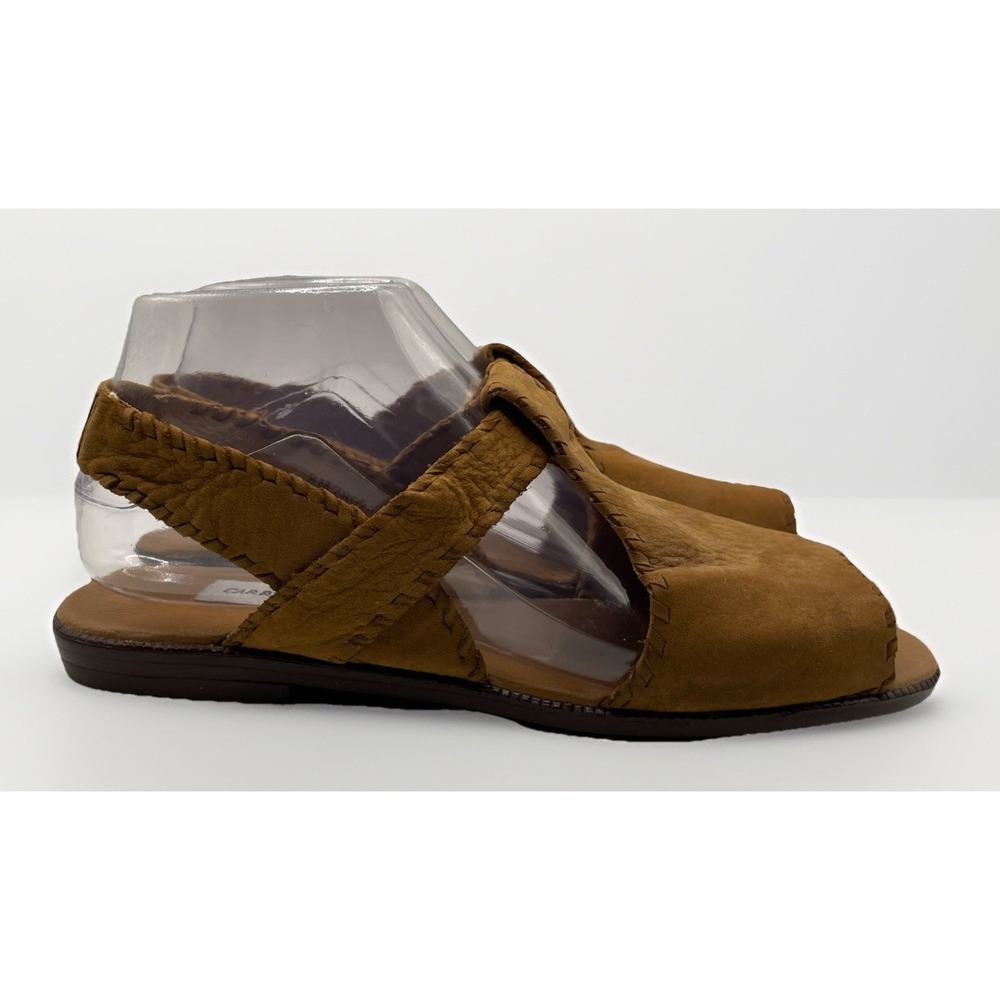 Carriage Court‎ Kara Brown Leather Slingback Flat Sandals Women's Size 8 M
